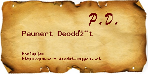 Paunert Deodát névjegykártya